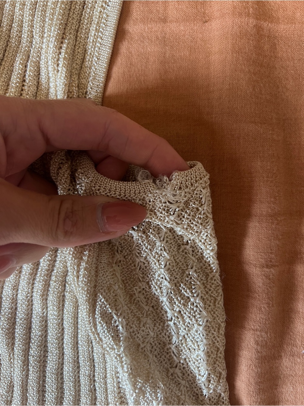 Free People Cream / Gold Ribbed Button-Front Tank - Picture 5 of 5